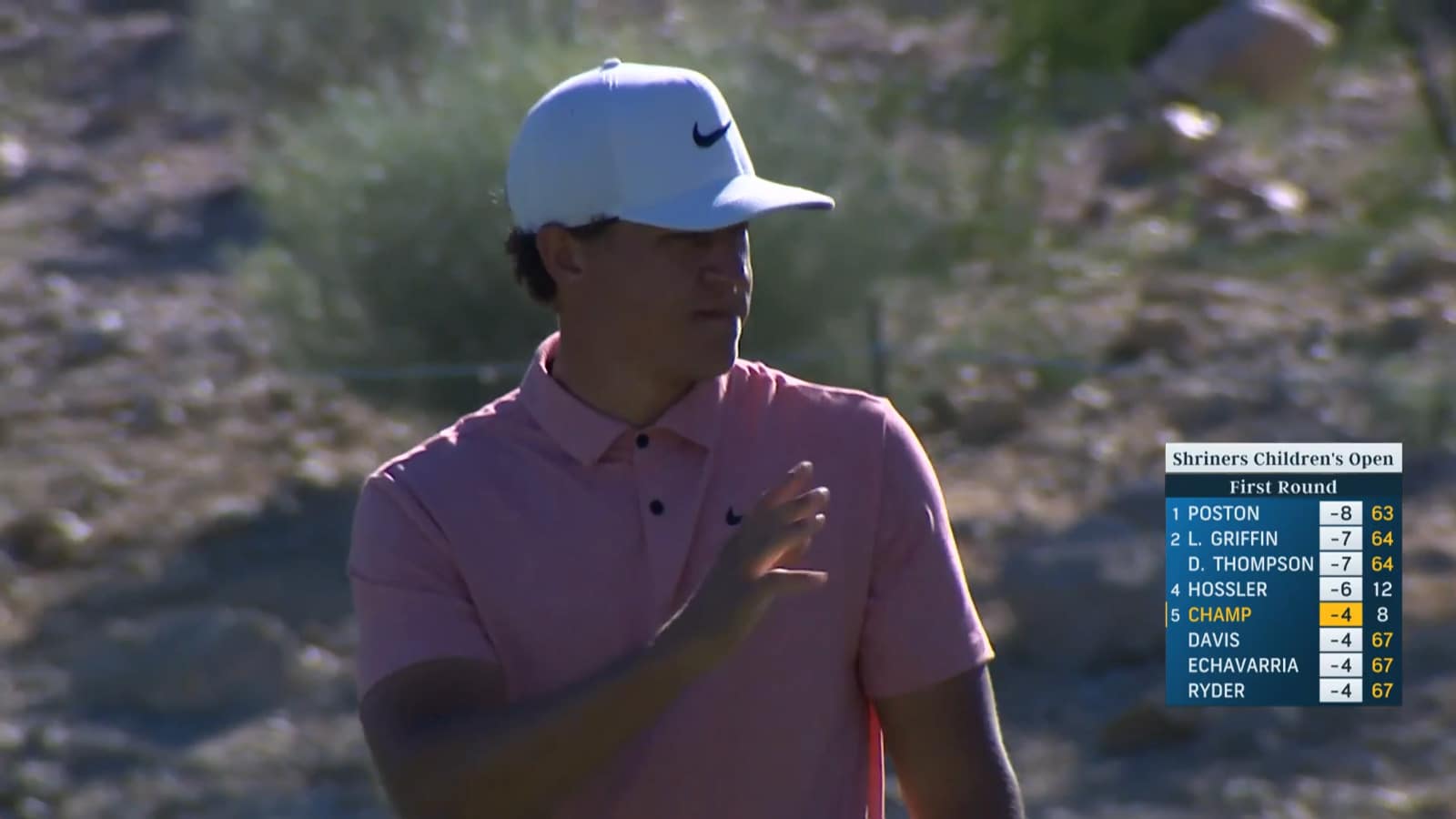 Cameron Champ drains eagle putt from the fringe at Shriners Children's Open