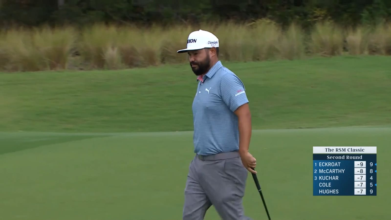 J.J. Spaun drains birdie putt at The RSM Classic
