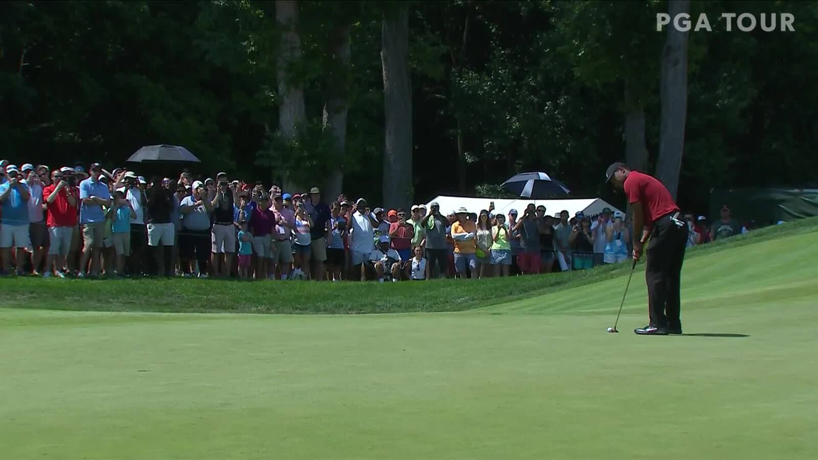 Tiger Woods’ solid birdie putt at Quicken Loans
