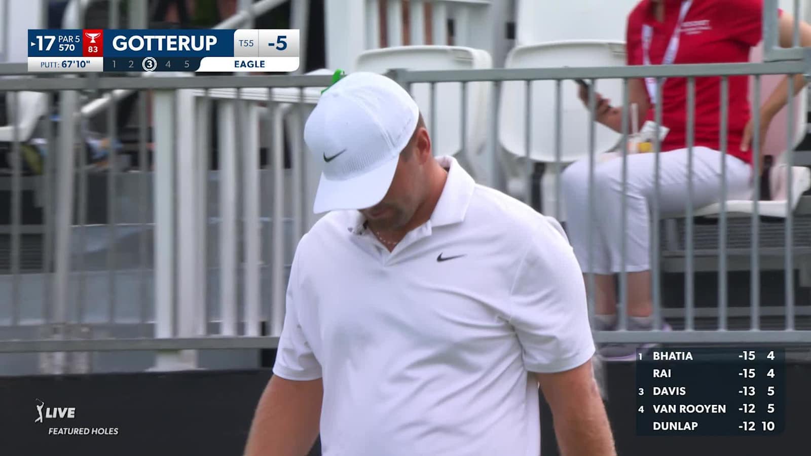 Chris Gotterup makes birdie on No. 17 at Rocket Mortgage