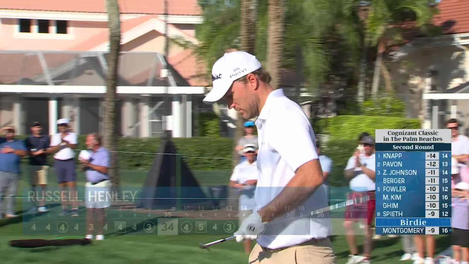 Russell Henley's clipped chip finds bottom of cup for birdie at Cognizant Classic