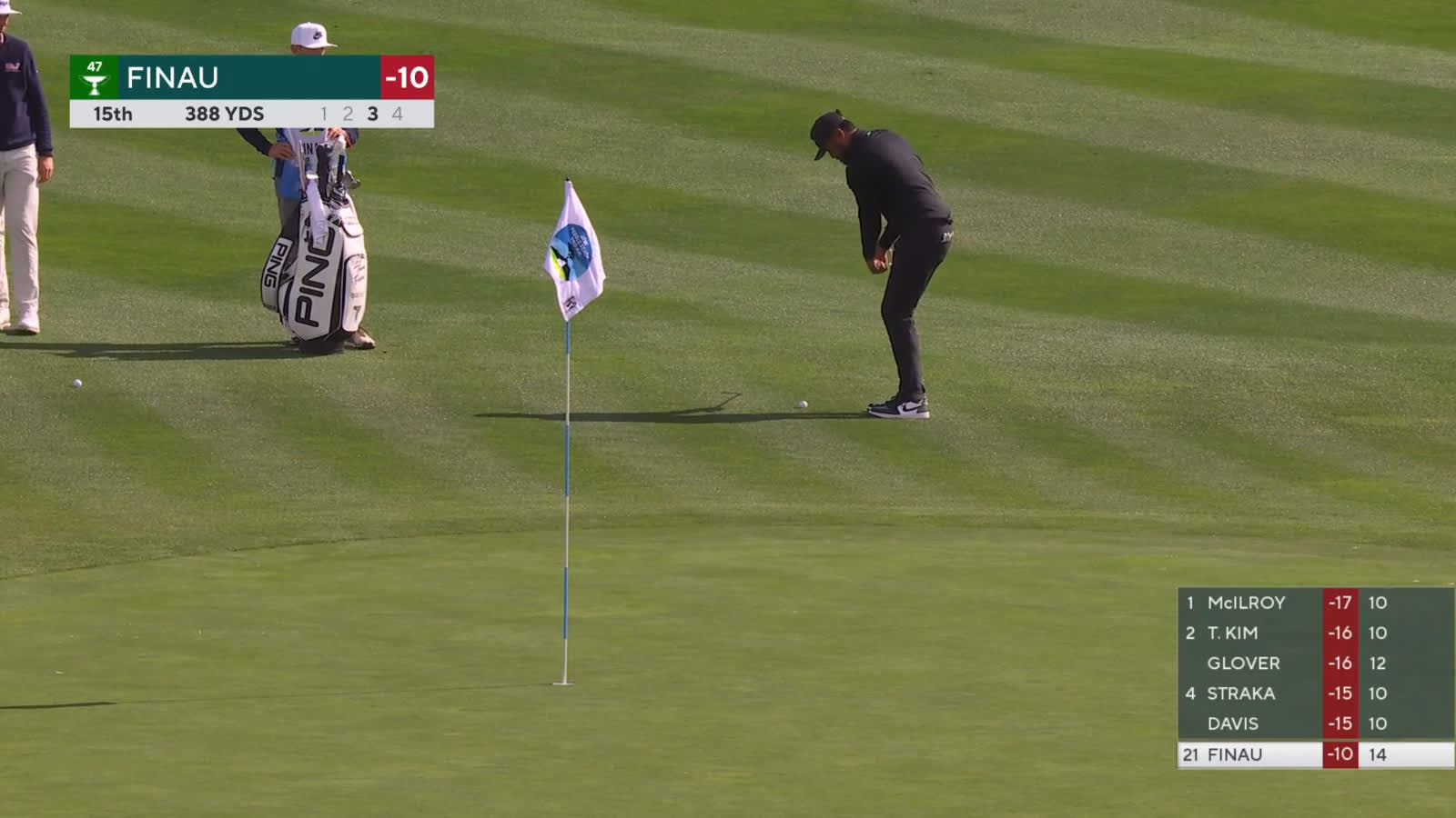 Tony Finau's second chip-in birdie of the day at AT&T Pebble Beach