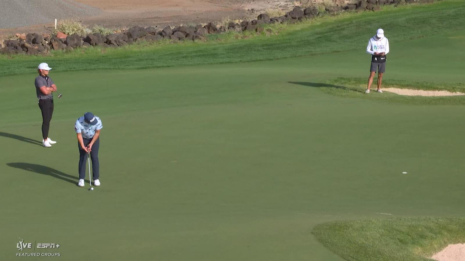Harrison Endycott sinks 20-foot birdie putt on No. 3 at Bank of Utah