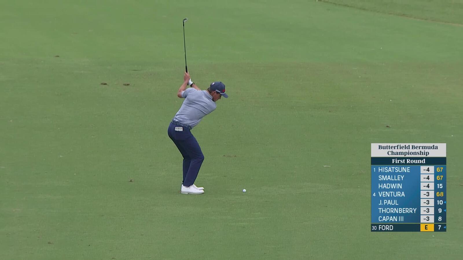 David Ford almost makes albatross at the par-5 17th at Butterfield Bermuda