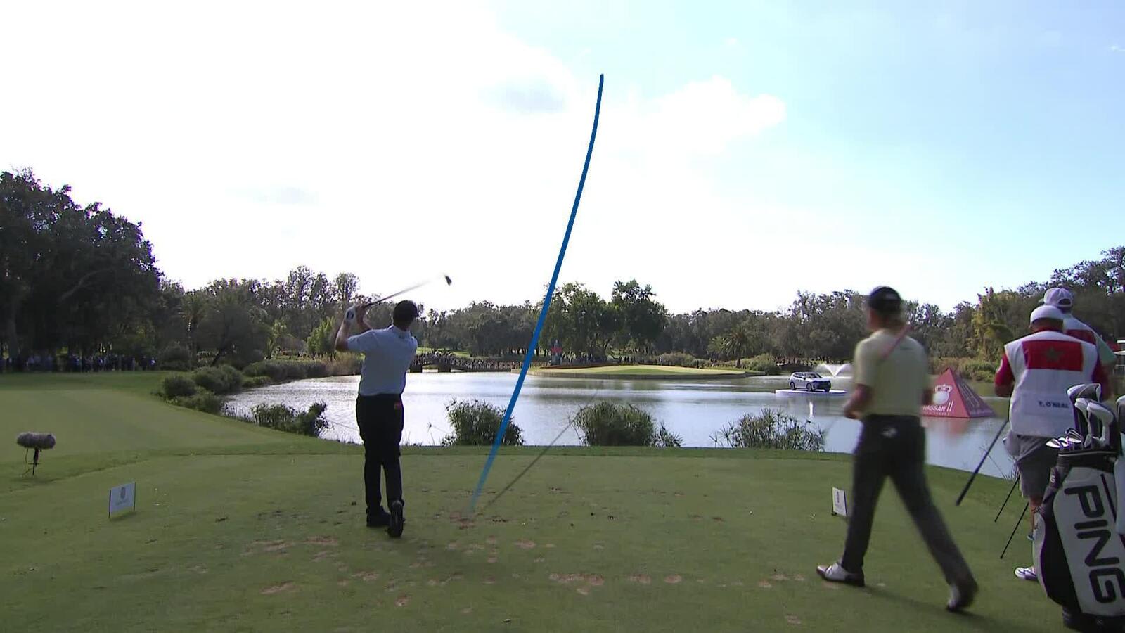 Steven Alker uses nice tee shot to set up birdie at the Trophy Hassan II