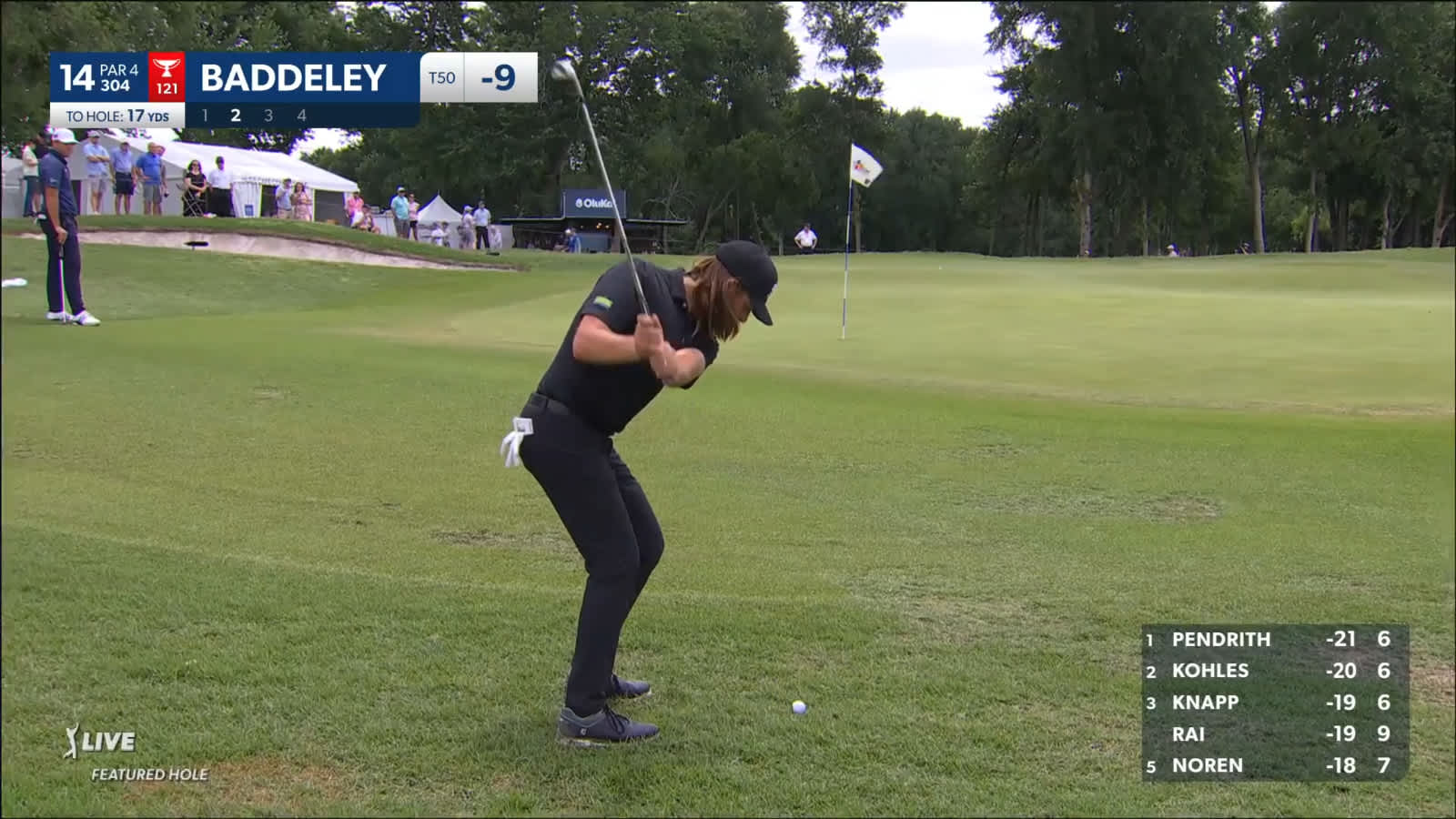Aaron Baddeley gets up-and-down from greenside rough at THE CJ CUP