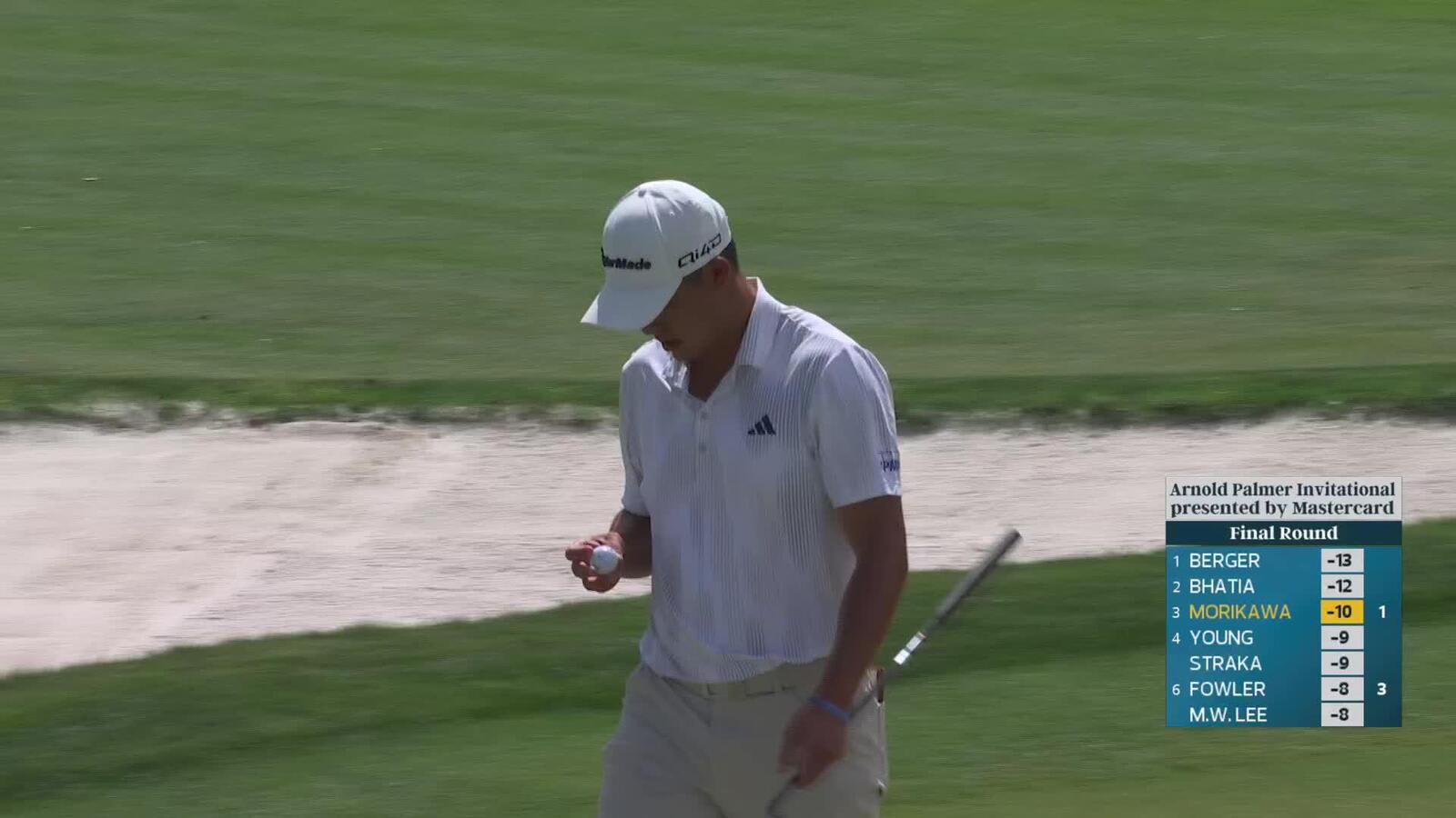 Collin Morikawa hits 142-yard approach to 3 feet, sets up birdie on No. 1 at Arnold Palmer