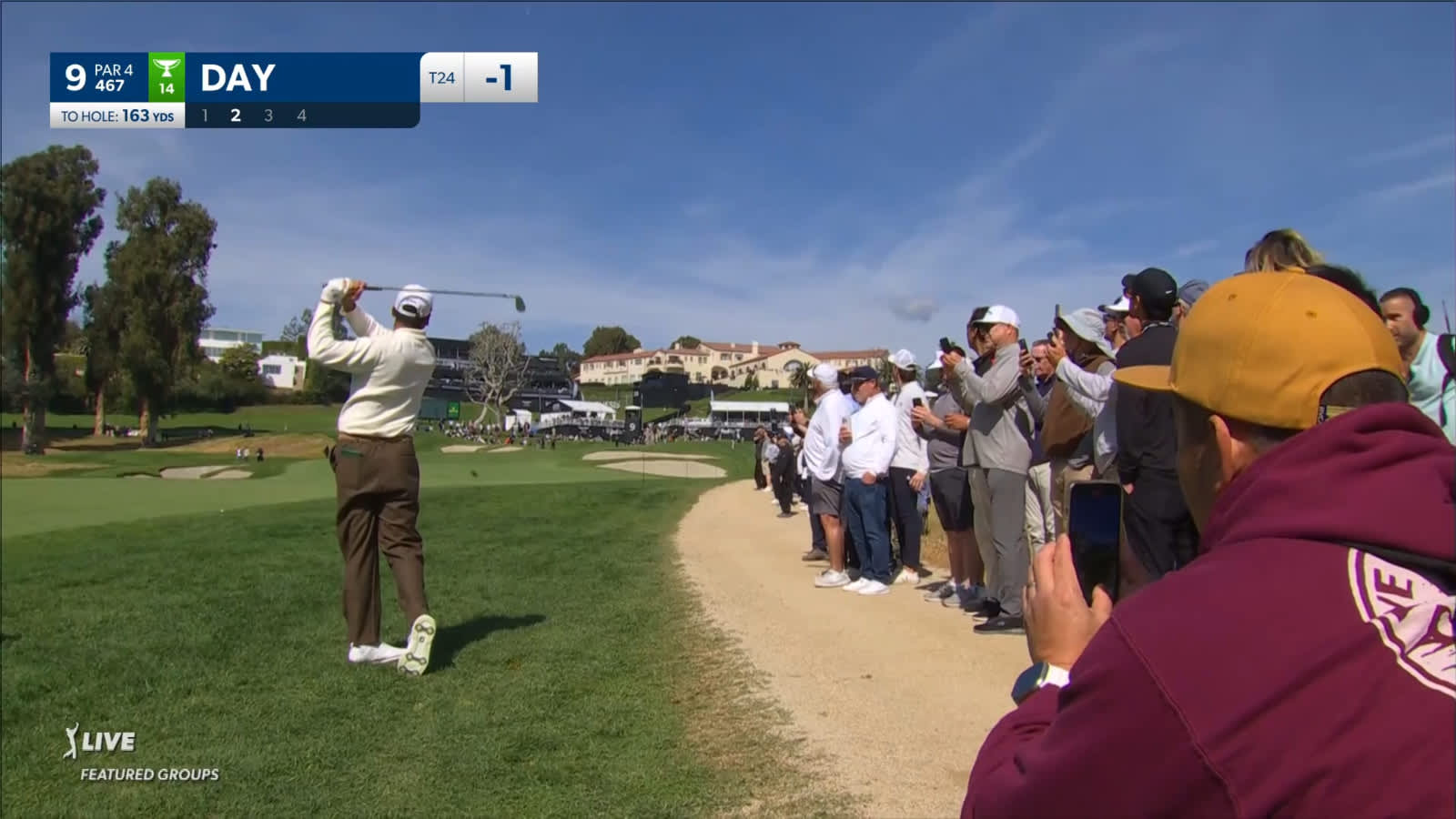 Jason Day nearly holes 163-yard approach from rough at Genesis