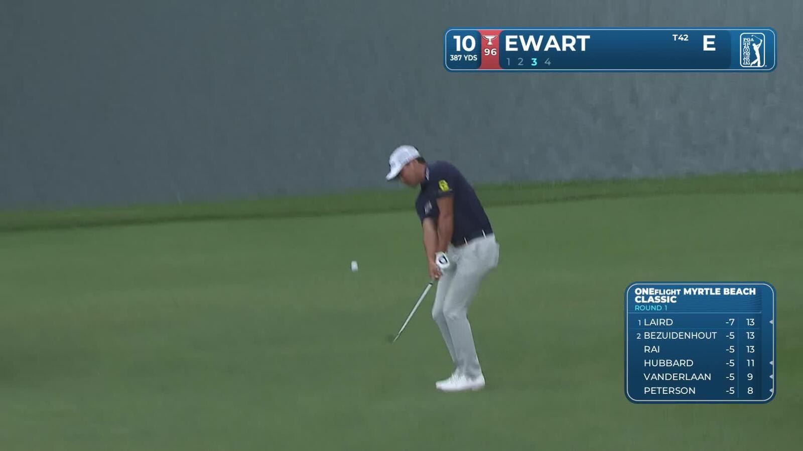 A.J. Ewart holes 93-foot shot for birdie on No. 10 at ONEflight Myrtle