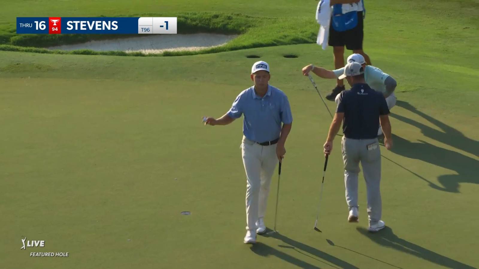 Sam Stevens' tee shot to 8 feet leads to birdie at Wyndham