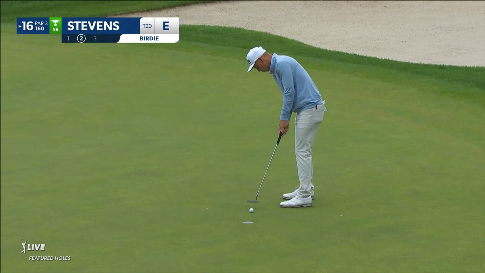 Sam Stevens bounces-back with a near ace on No. 16 at Travelers