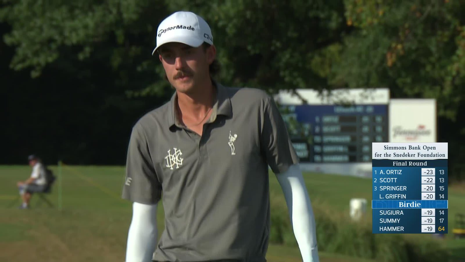 Ross Steelman holes out for birdie on No. 16 at Simmons Bank Open