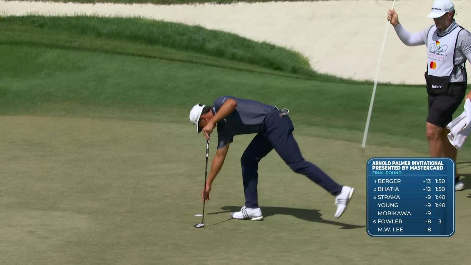 Michael Thorbjornsen holes out from 17 feet for birdie at Arnold Palmer