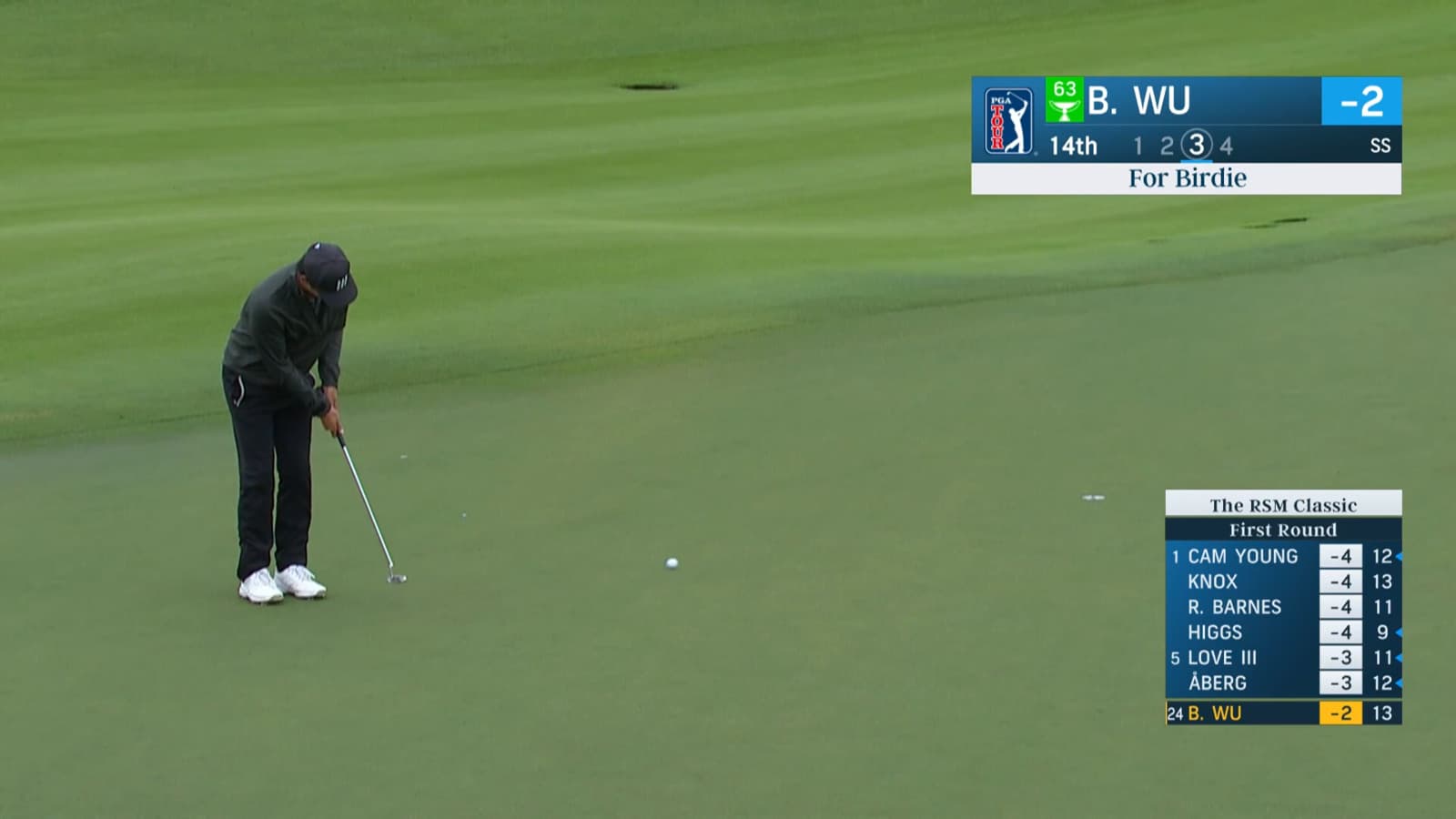 Brandon Wu drains 13-foot birdie putt at The RSM Classic