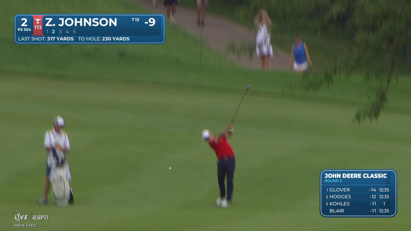 Zach Johnson reaches par-5 No. 2 in two, makes eagle at John Deere