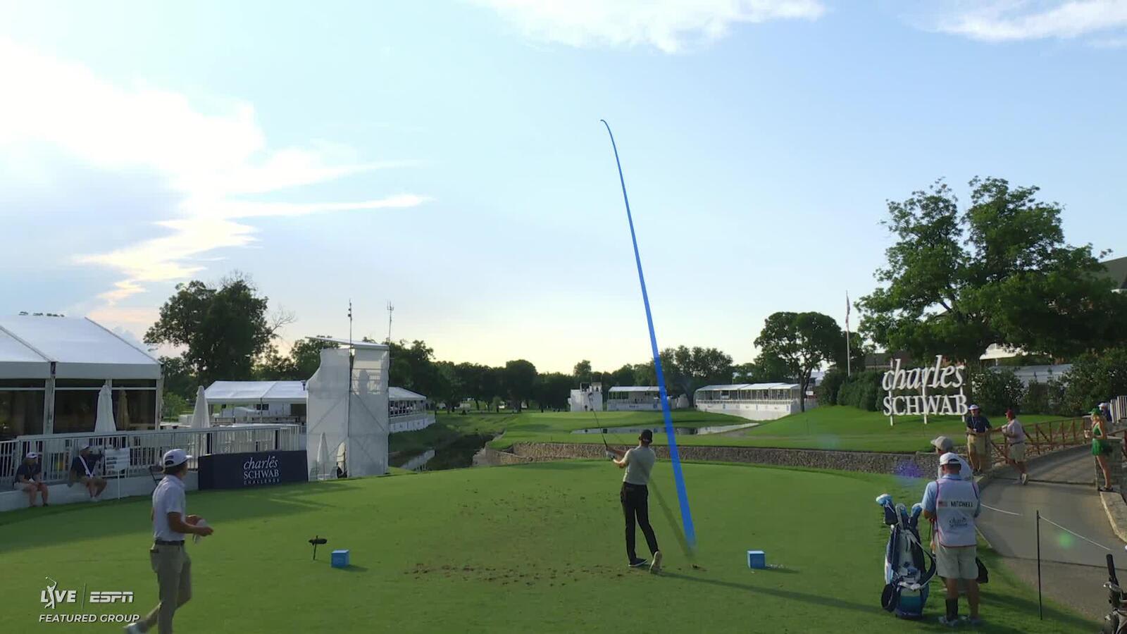Patrick Rodgers hits tee shot to 5 feet, sets up birdie on No. 16 at Charles Schwab