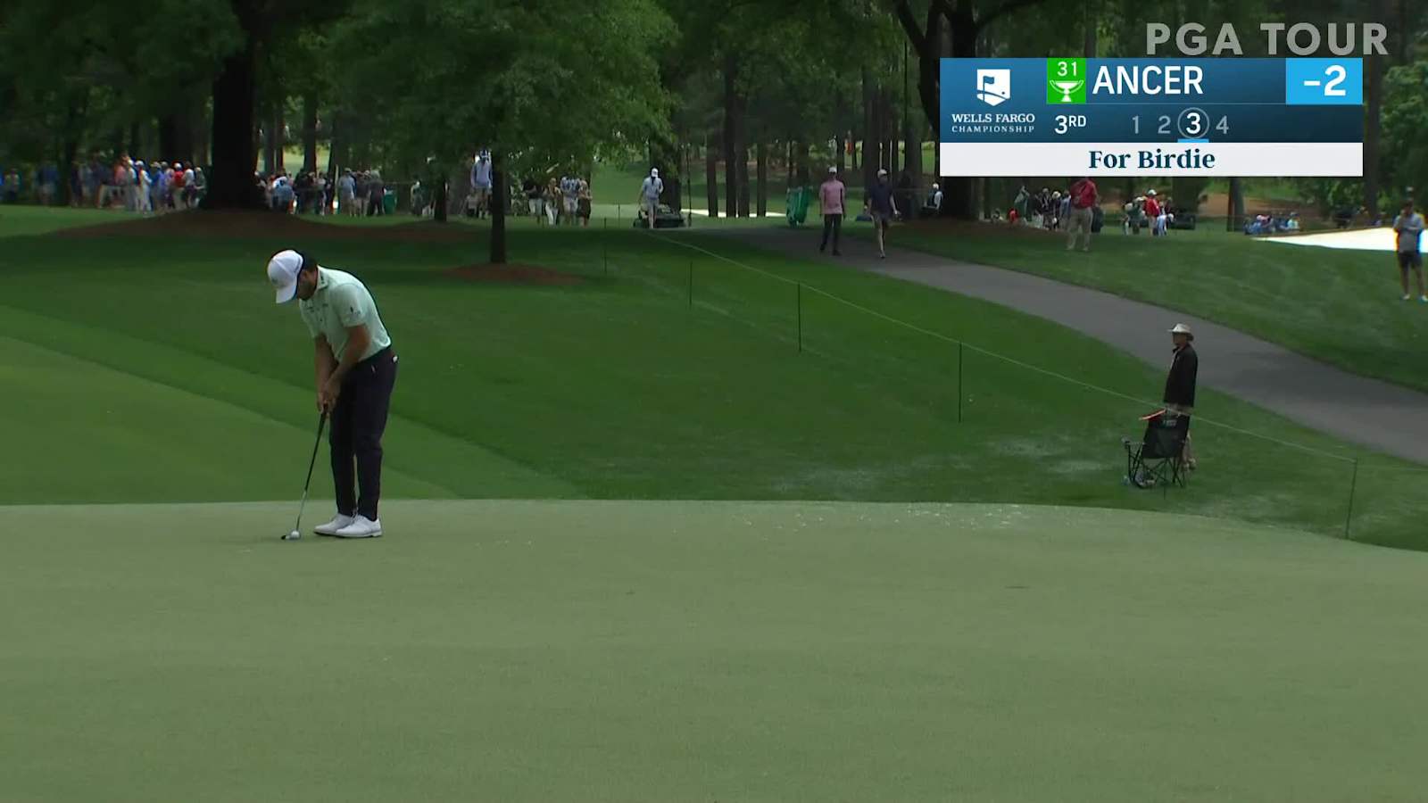 Abraham Ancer drains 17-foot birdie putt at Wells Fargo