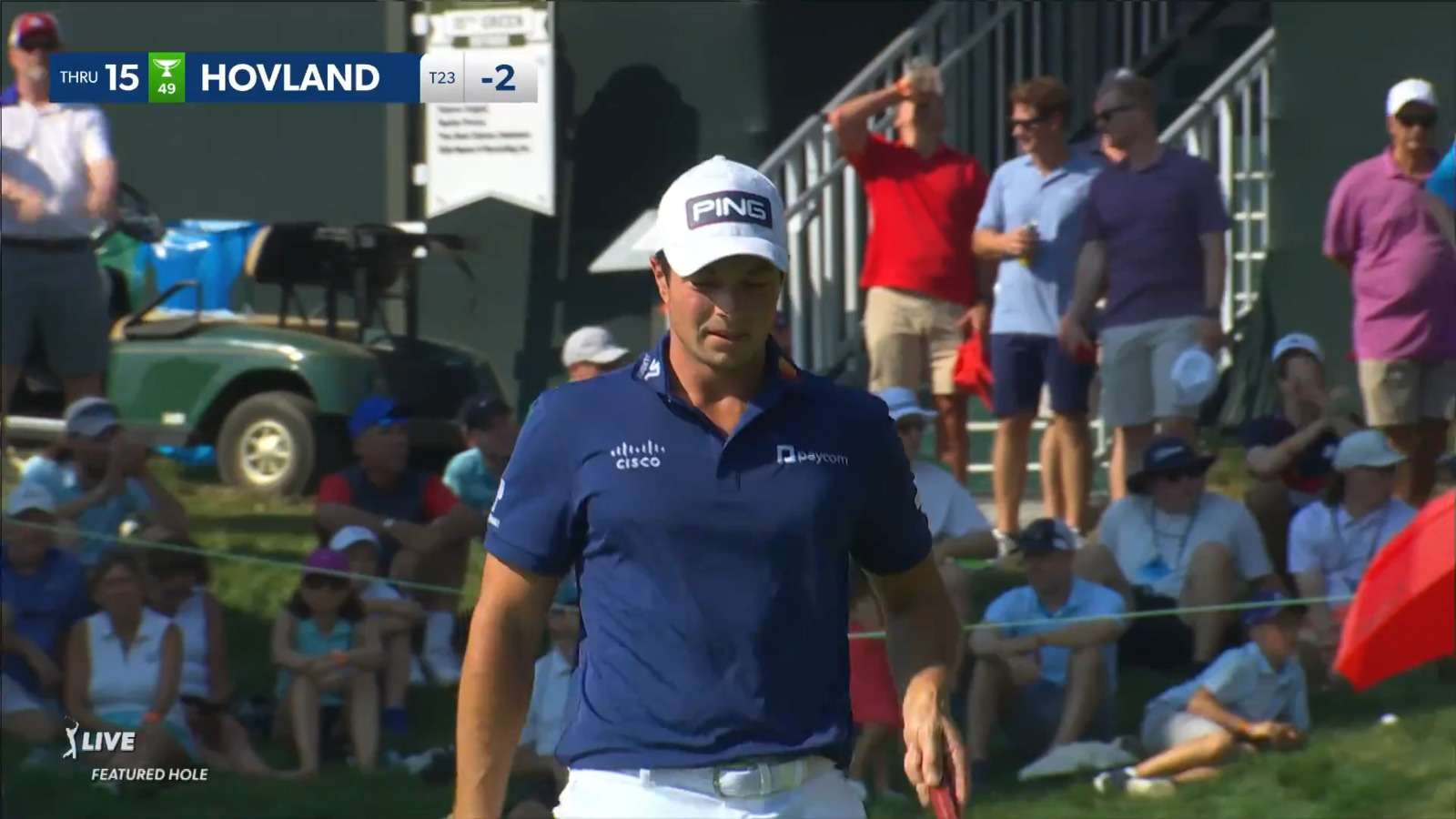 Viktor Hovland gets up-and-down for birdie at Travelers