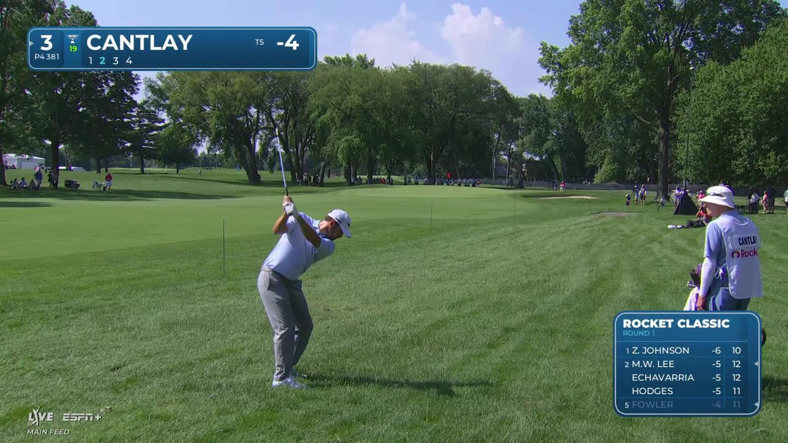 Patrick Cantlay sinks a 26-foot birdie putt on No. 3 at Rocket Classic