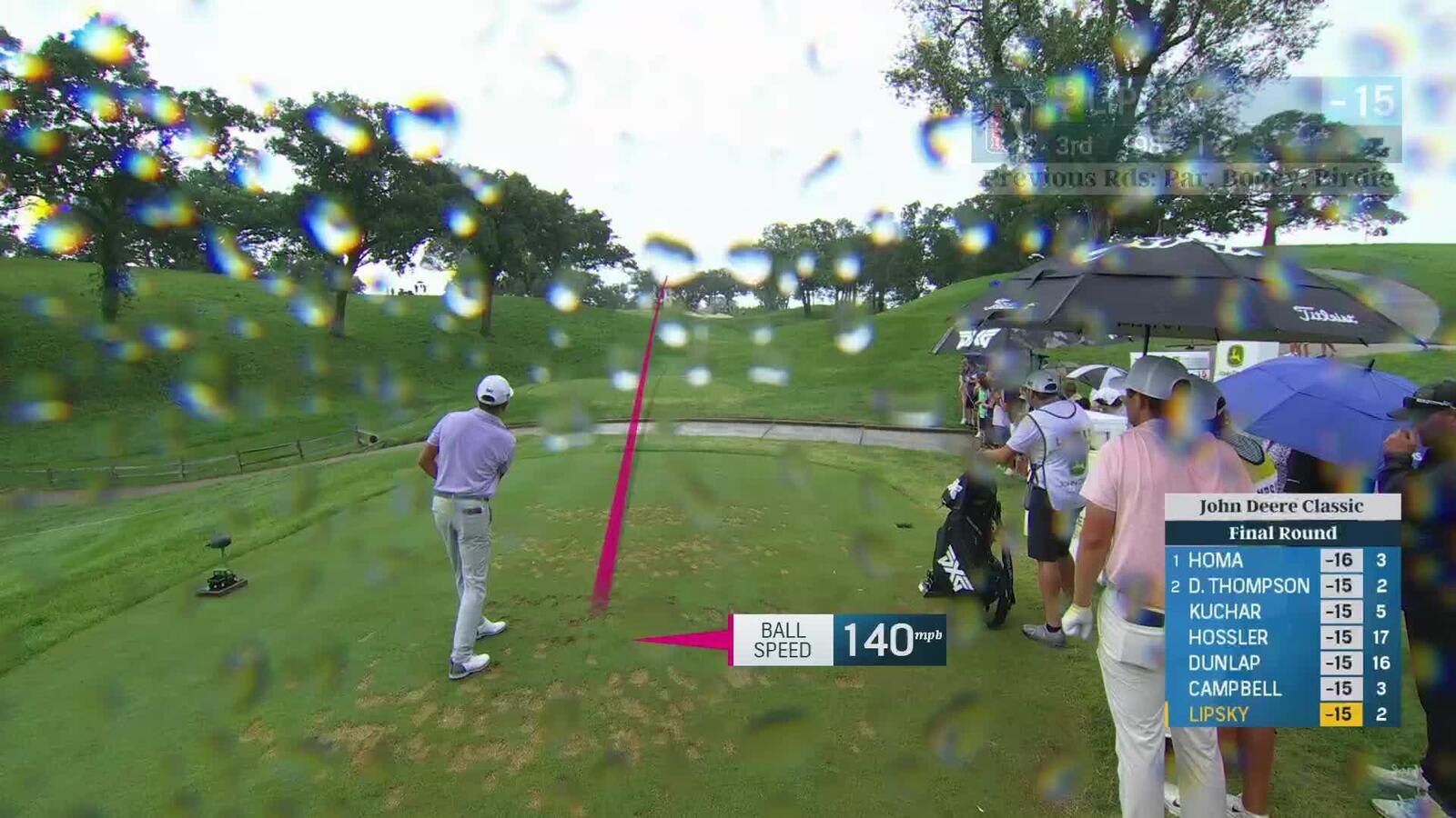 David Lipsky sinks a 33-foot birdie putt to reach 16-under at John Deere