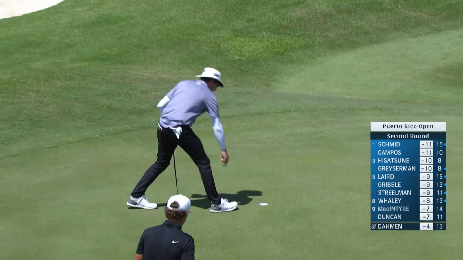 Joel Dahmen makes fourth birdie of the day on No. 13 at Puerto Rico