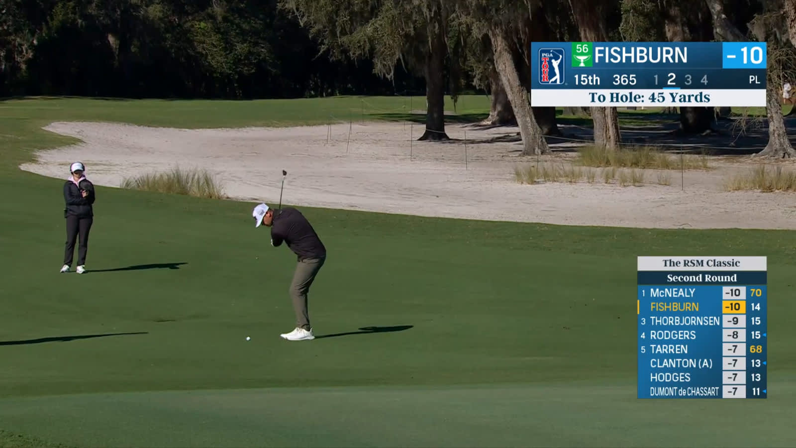 Patrick Fishburn wedges it tight to set up birdie at The RSM Classic