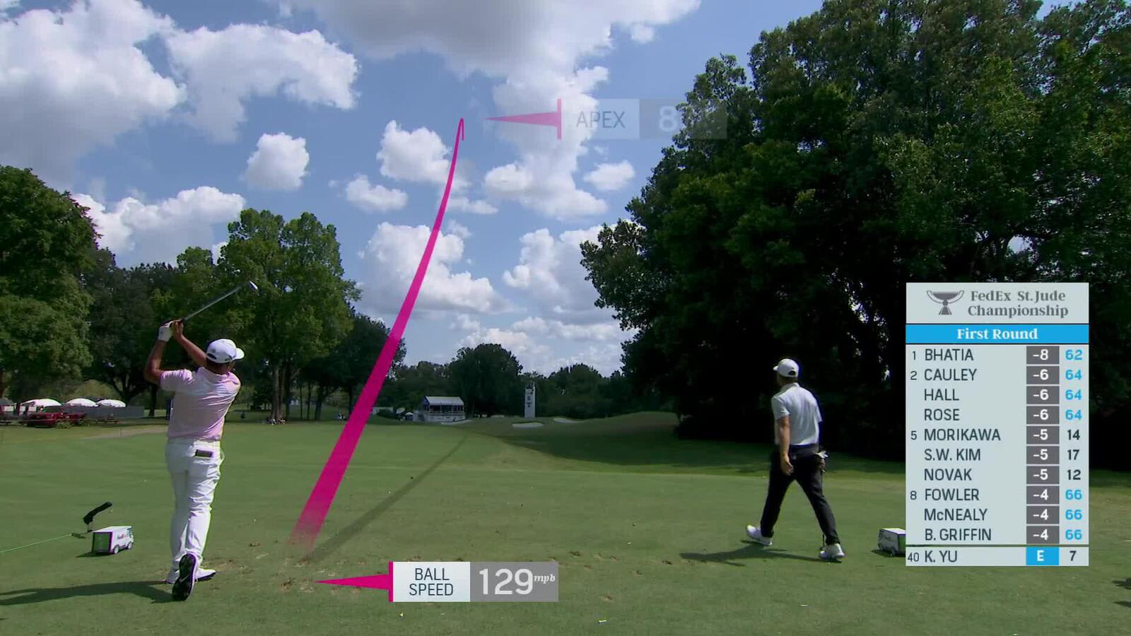 Kevin Yu makes birdie on No. 8 at FedEx St. Jude