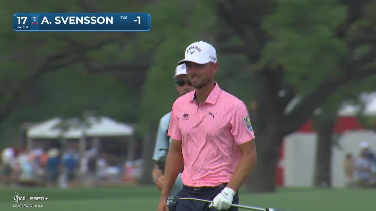 Adam Svensson makes birdie on No. 17 at Houston Open