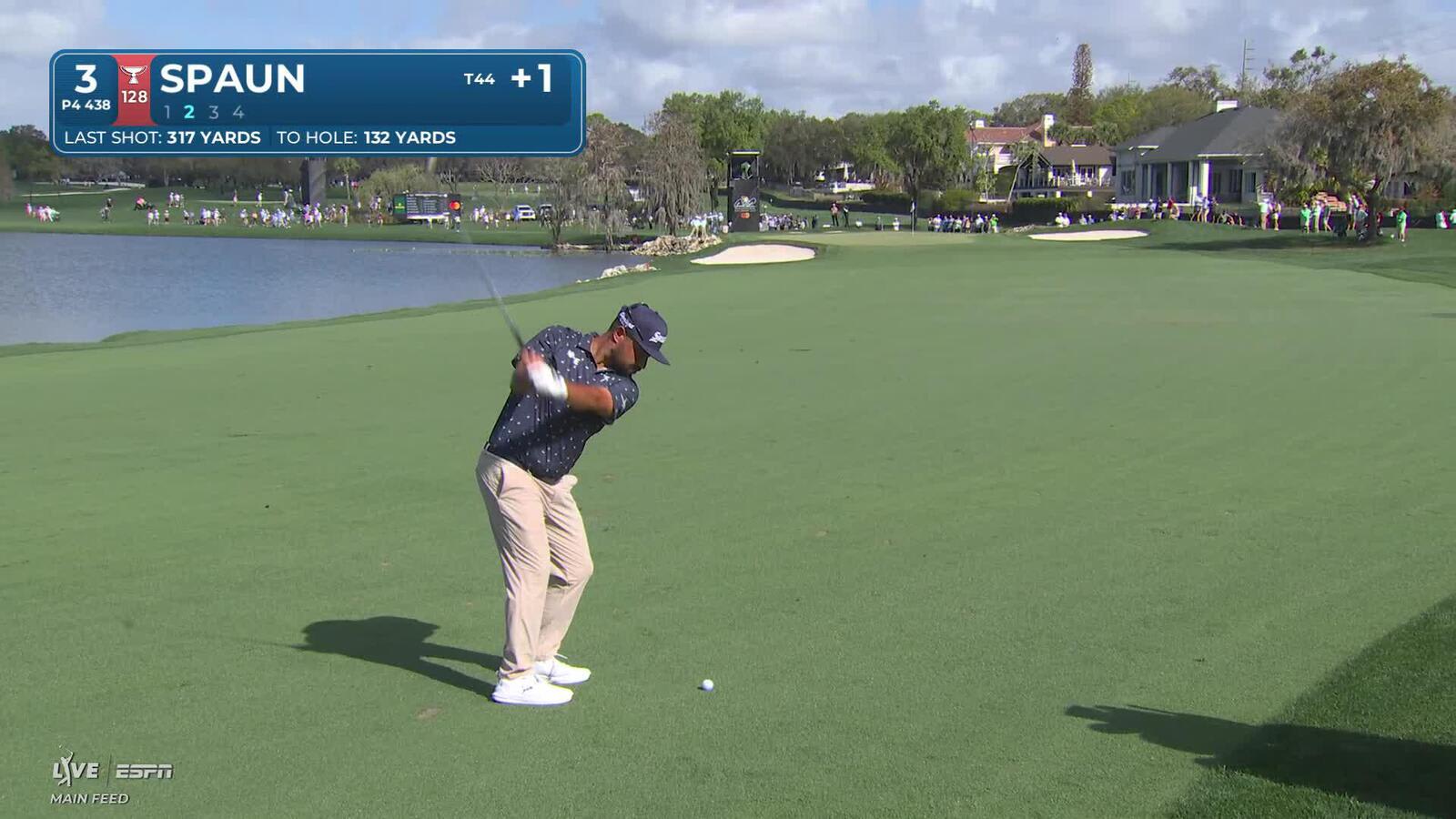 J.J. Spaun hits 134-yard approach to 9 feet, sets up birdie on No. 3 at Arnold Palmer