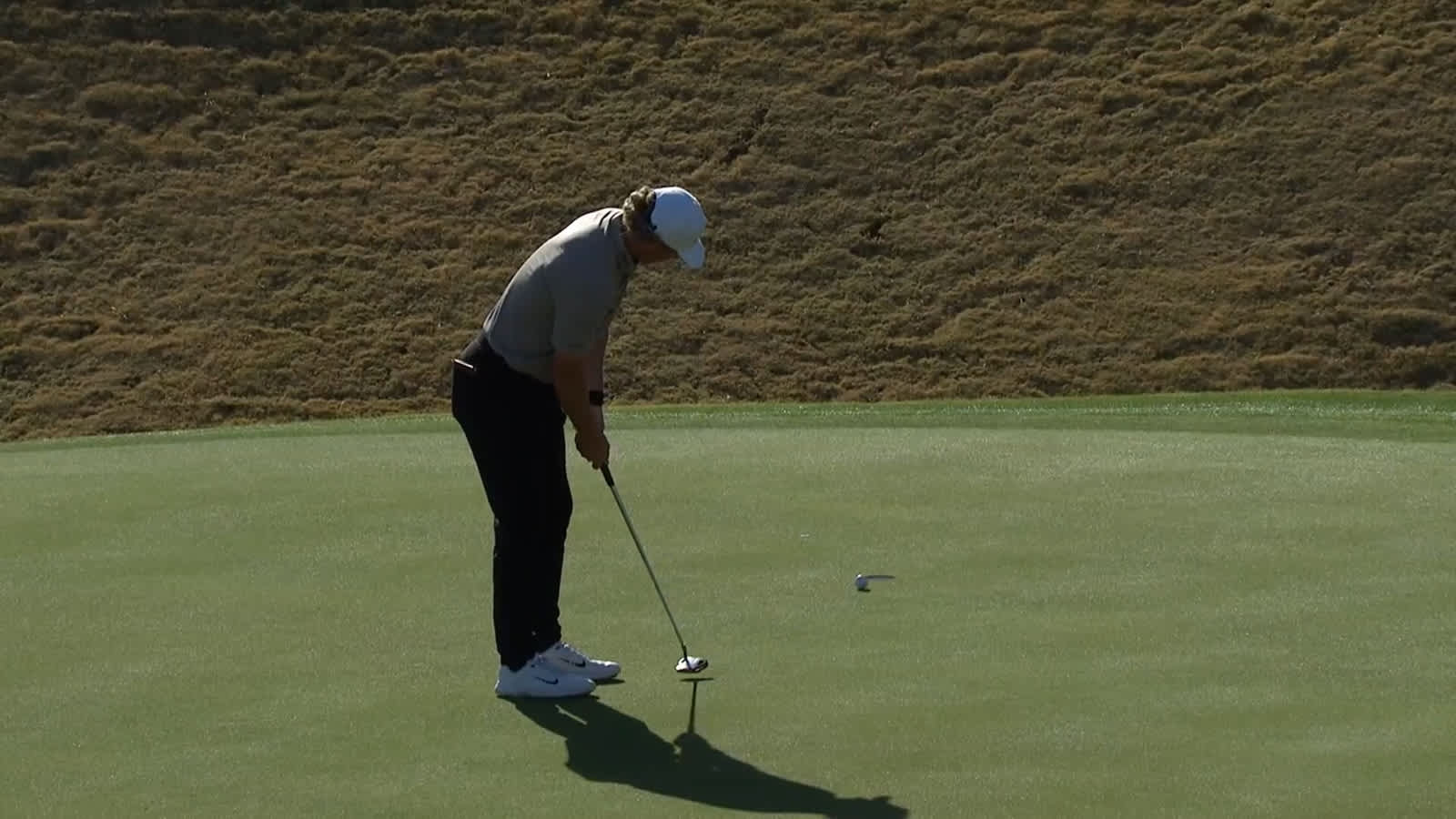 Frankie Capan III cans birdie putt at The American Express