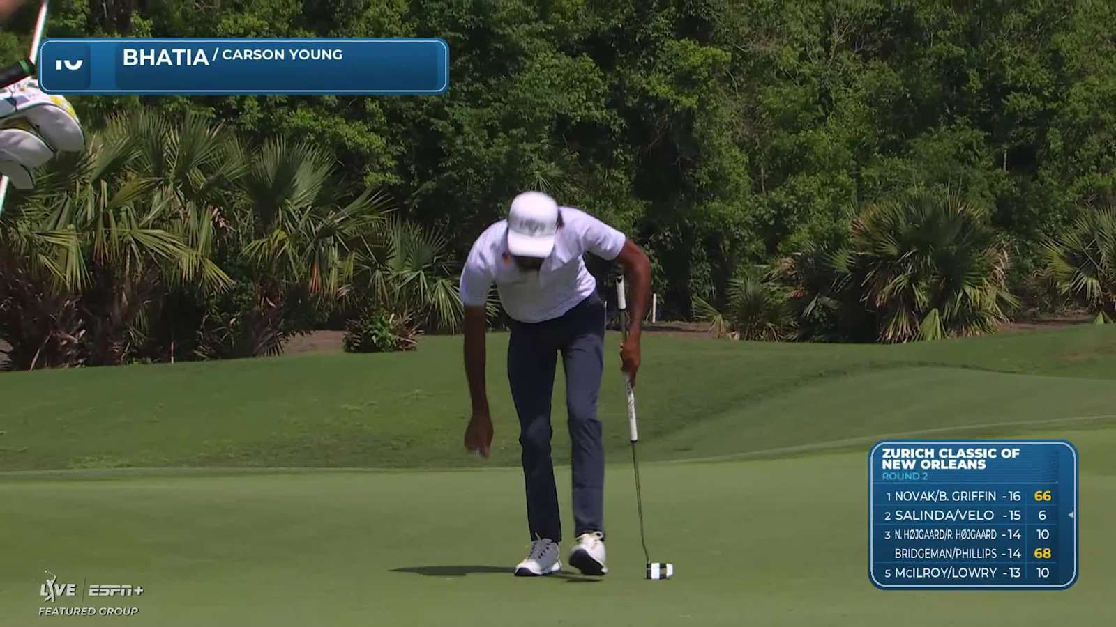 Team Akshay Bhatia/Carson Young combine for birdie at Zurich Classic
