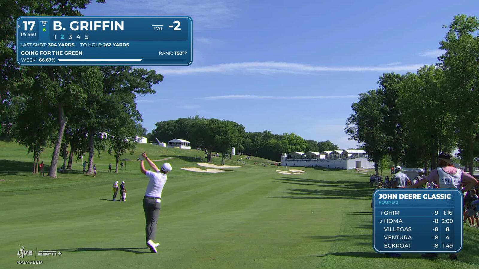 Ben Griffin makes birdie on No. 17 at John Deere