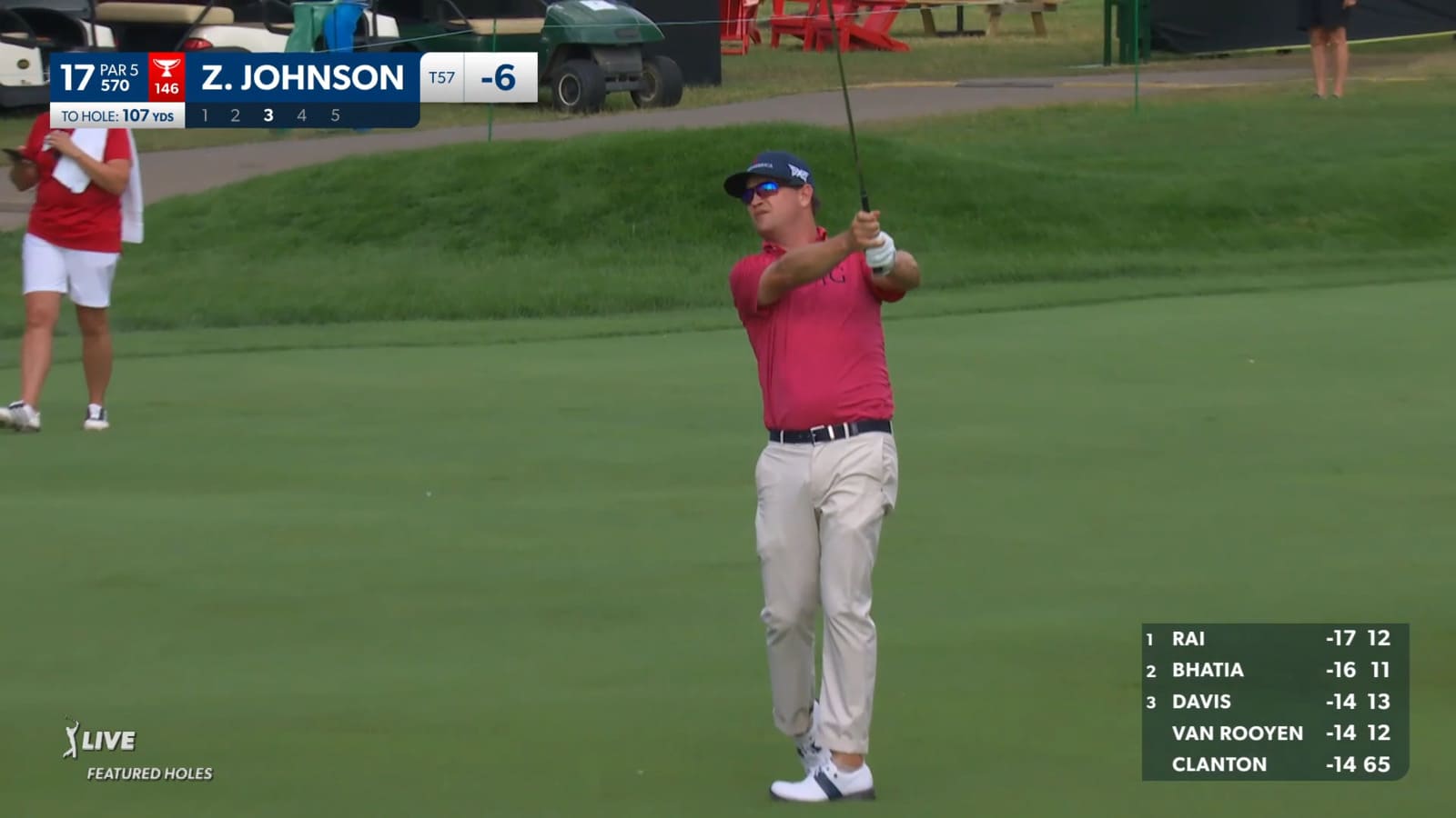 Zach Johnson's nice 107-yard approach leads to birdie at Rocket Mortgage