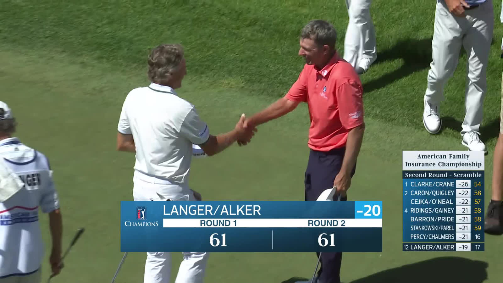 Team Langer/Alker makes birdie on No. 18 at American Family Insurance Championship