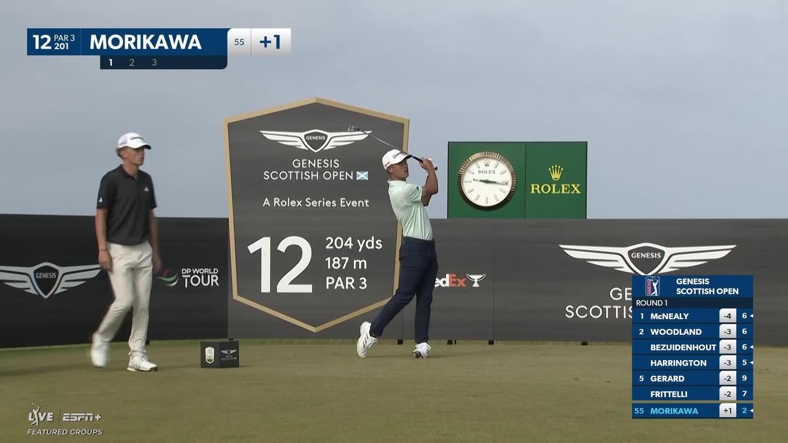 Collin Morikawa bounces back with birdie on par-3 12th at Genesis Scottish Open