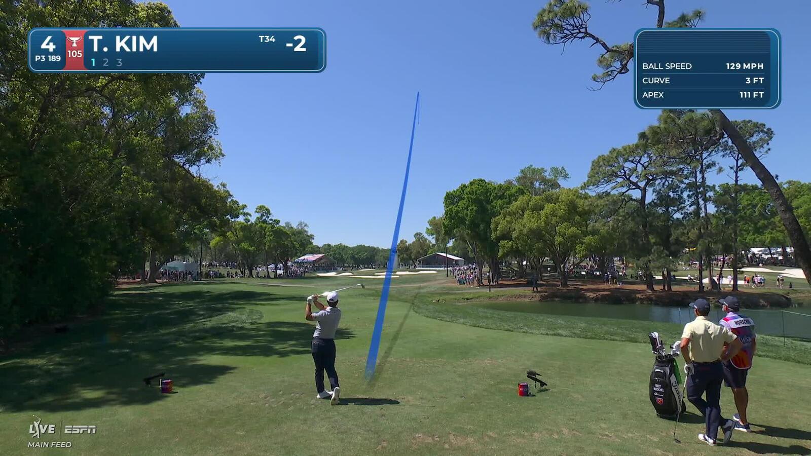 Tom Kim hits 190-yard tee shot to 7 feet, sets up birdie on No. 4 at Valspar