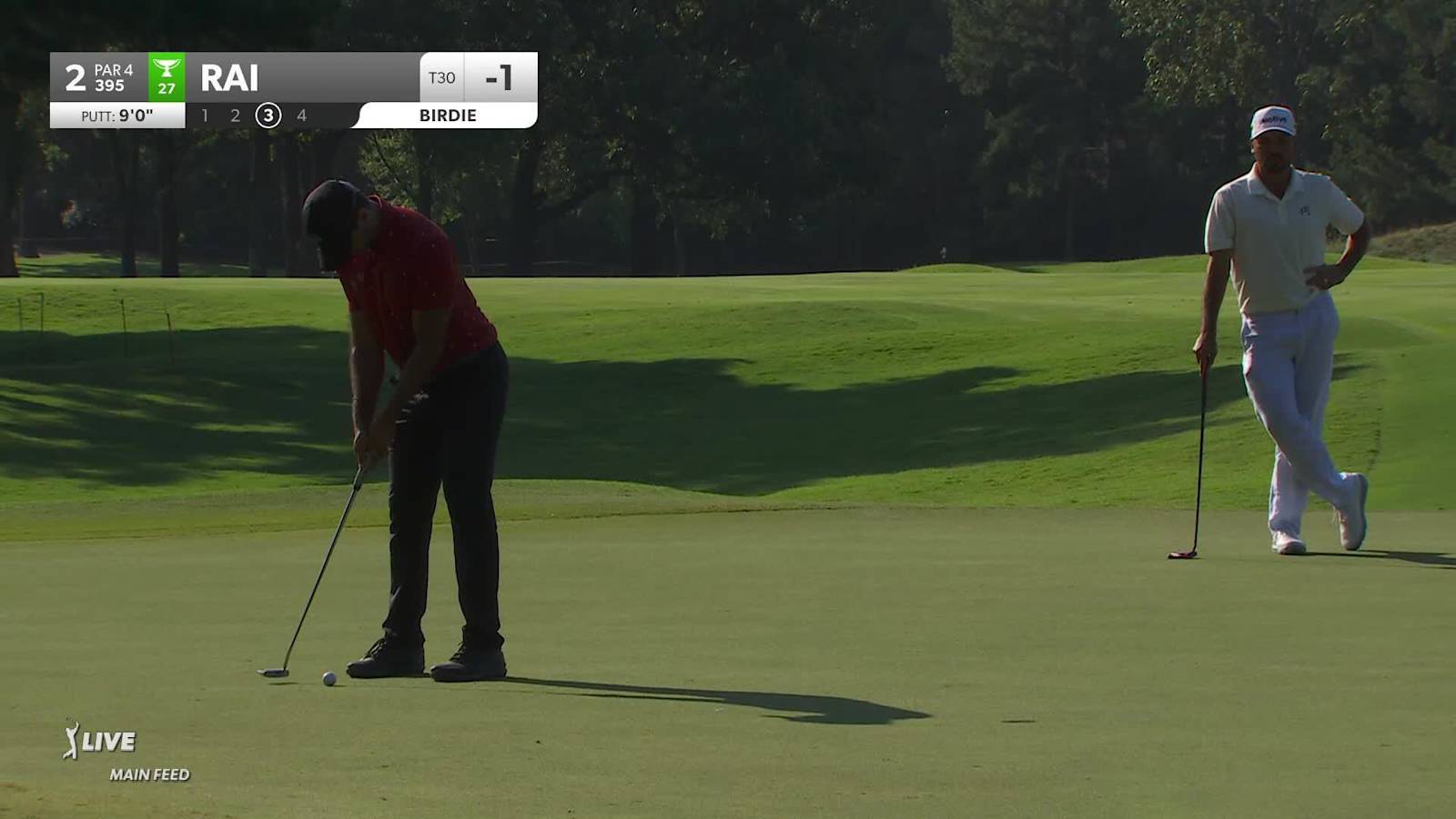 Aaron Rai holes birdie putt at FedEx St. Jude