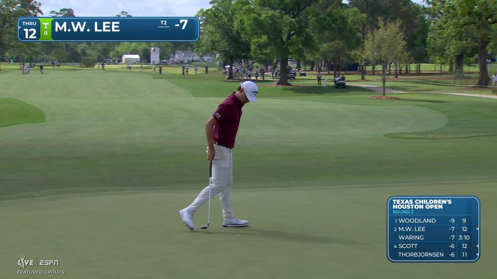 Min Woo Lee taps in from 2 feet for birdie on No. 3 at Texas Children's