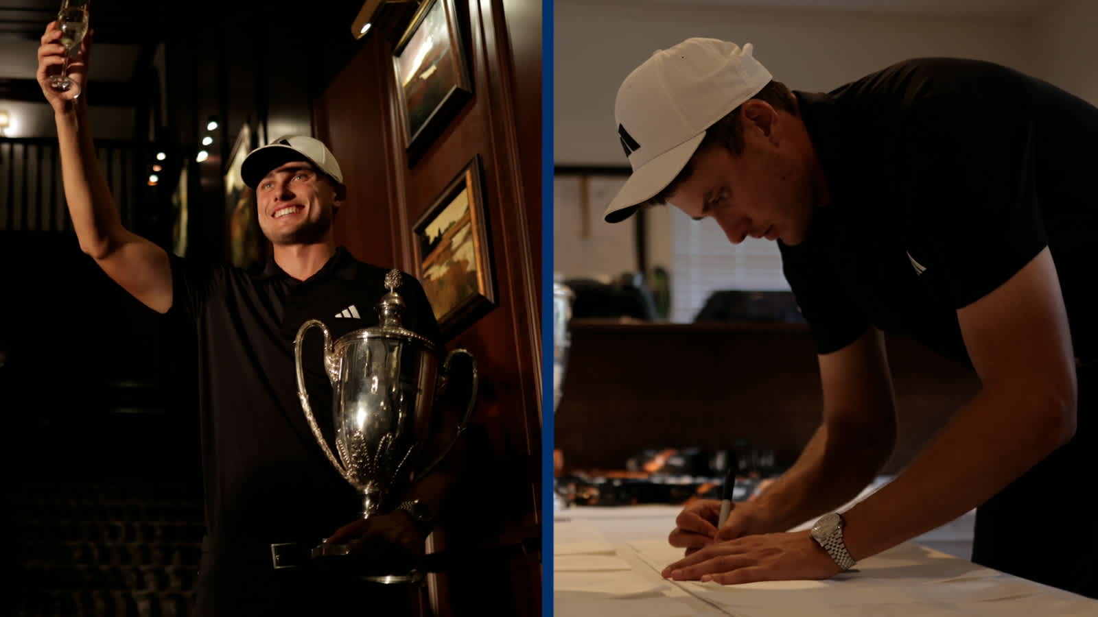 Behind the scenes with Ludvig Åberg after his first TOUR win