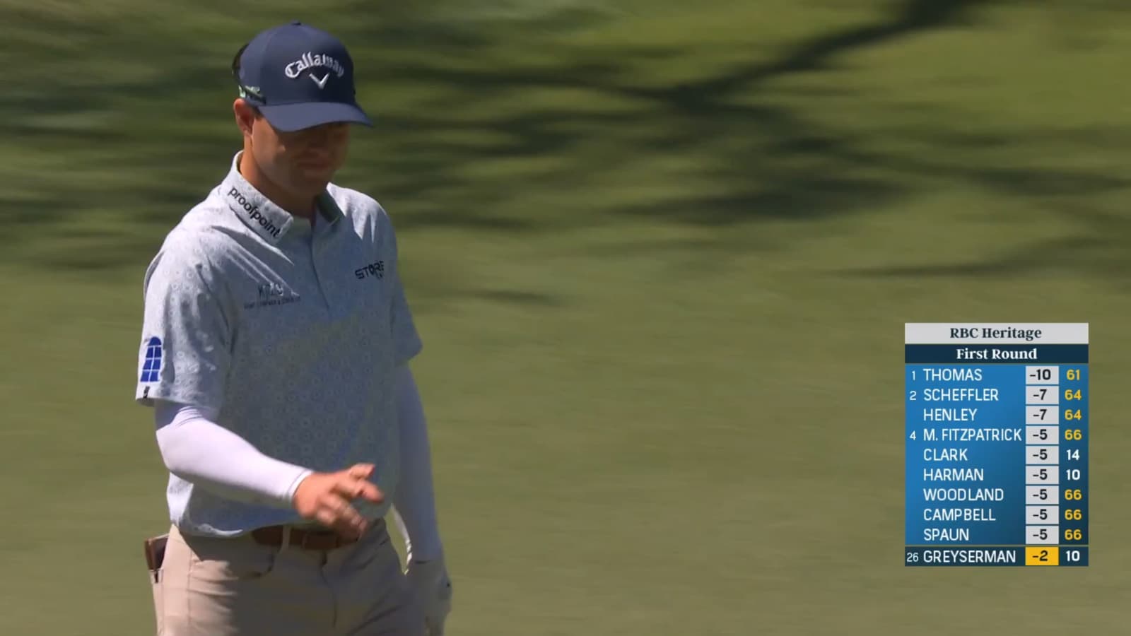Max Greyserman chips in for birdie at RBC Heritage
