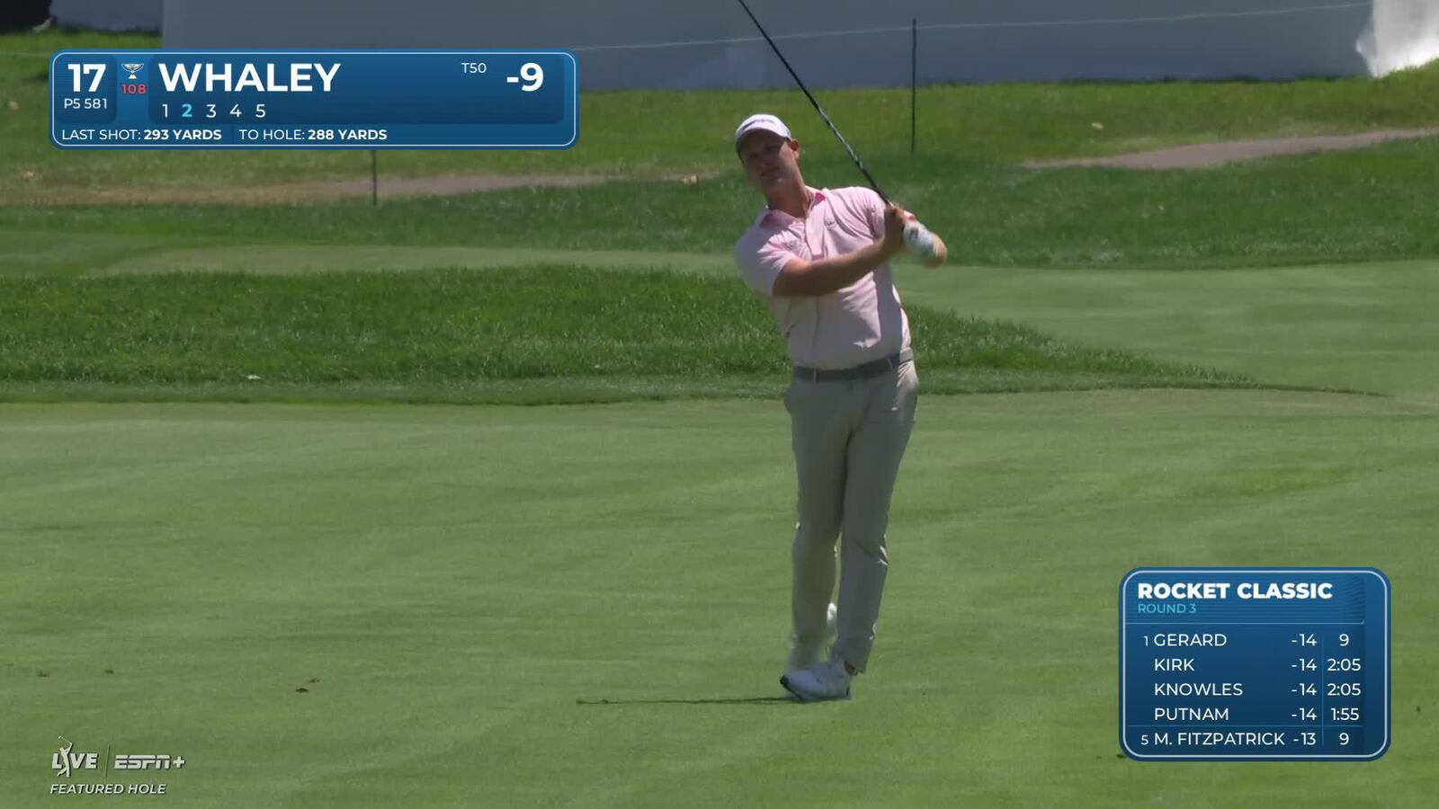Vince Whaley makes birdie on No. 17 at Rocket Classic