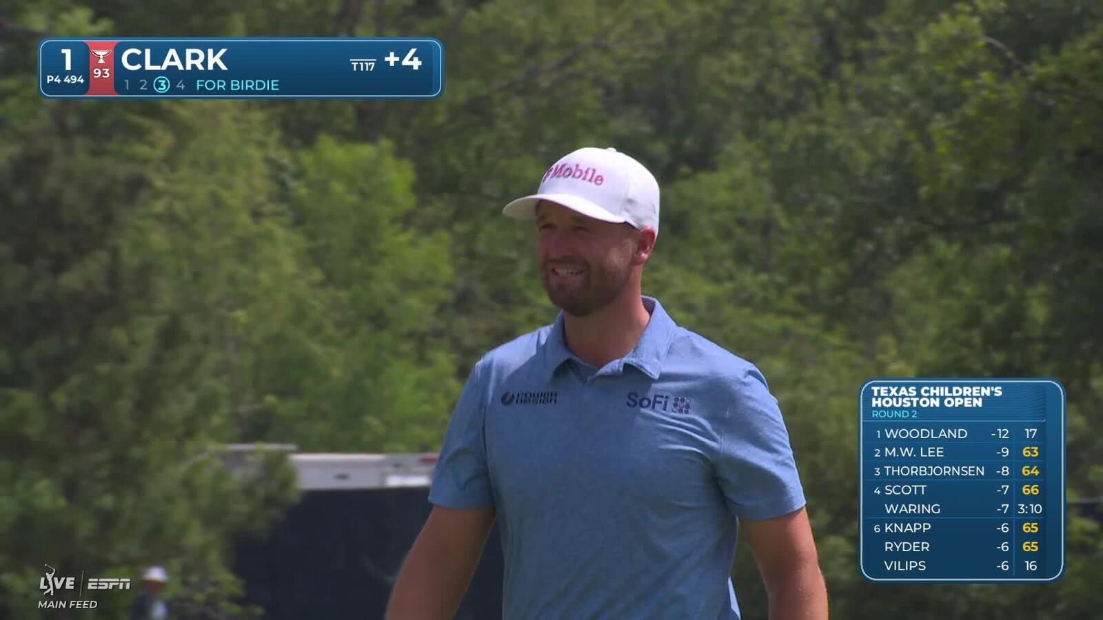 Wyndham Clark buries 67-foot birdie putt on No. 1 at Texas Children's
