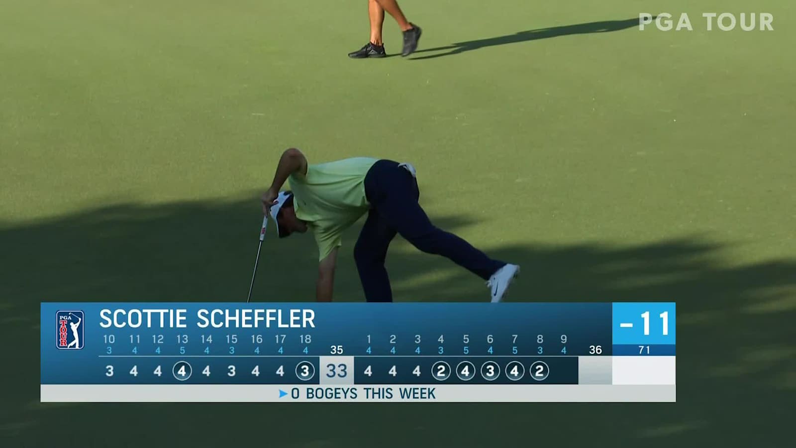 Scottie Scheffler holes birdie putt at Mayakoba