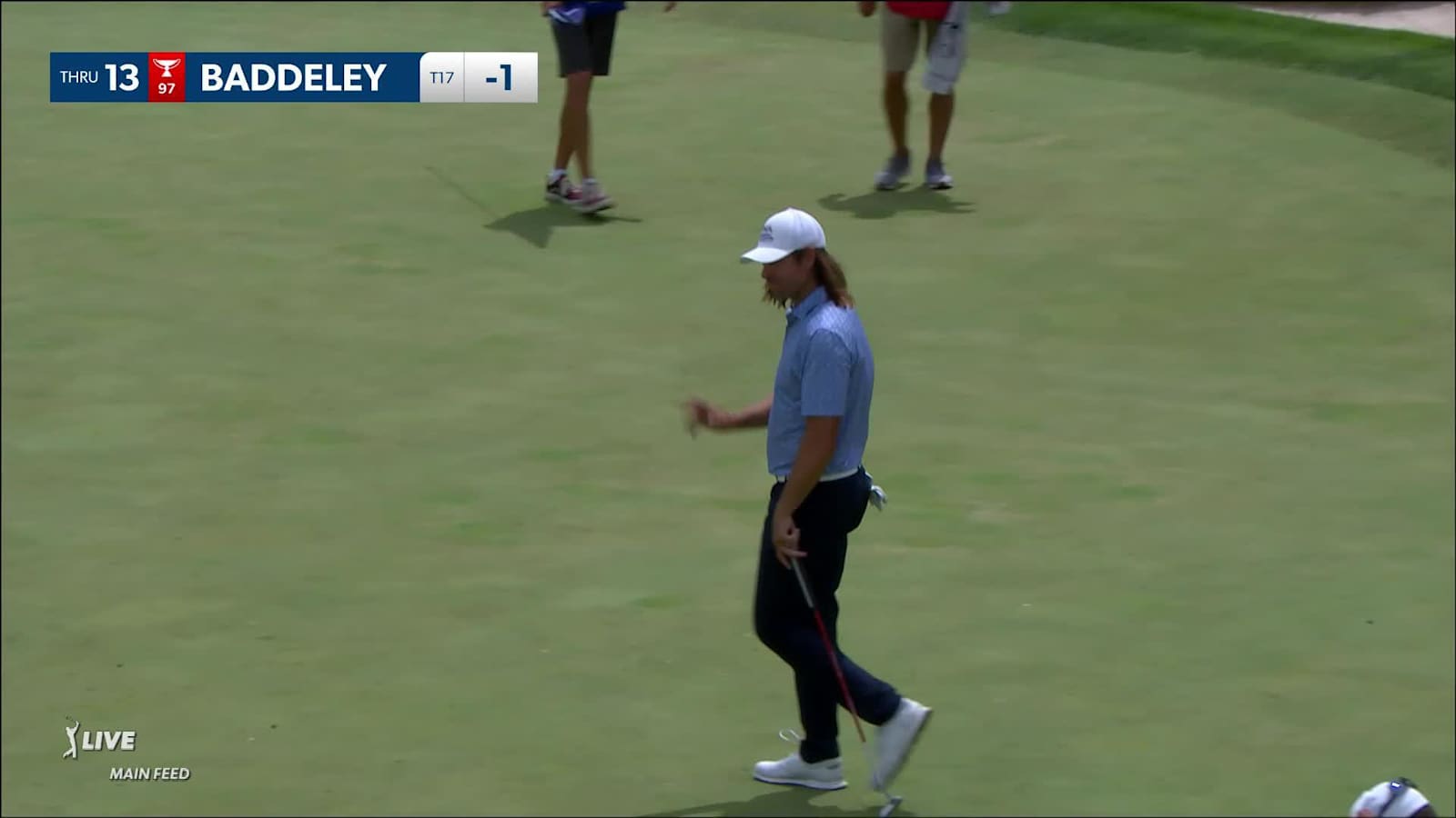 Aaron Baddeley sinks 41-foot birdie putt at Charles Schwab