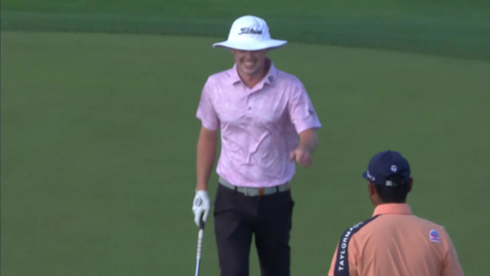 Joe Highsmith chips in for eagle at The American Express