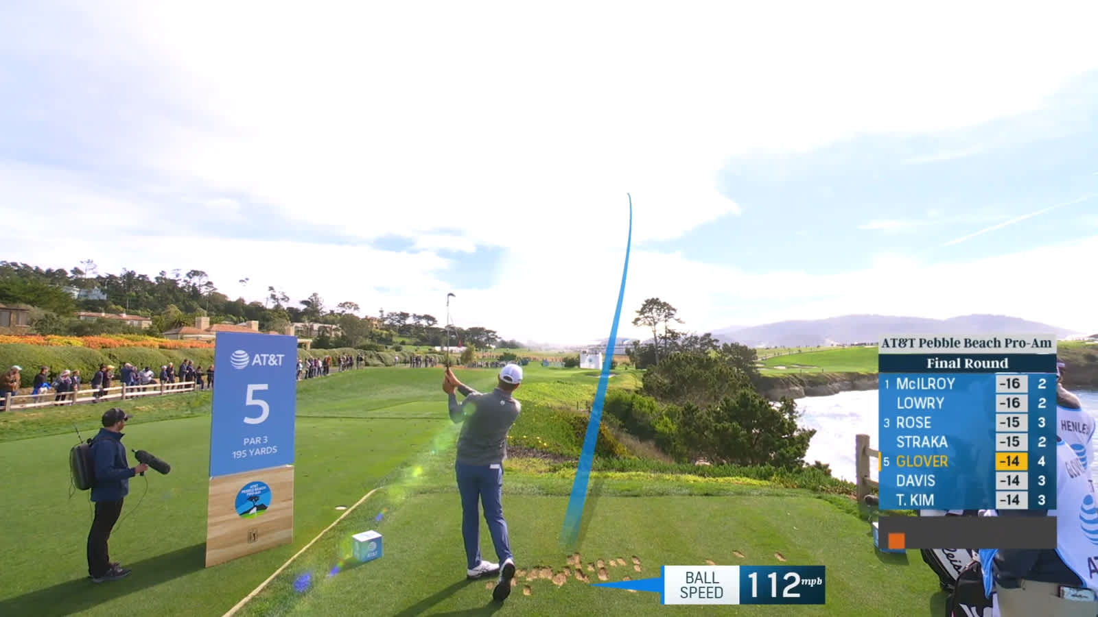 Lucas Glover sticks tee shot to set up birdie at AT&T Pebble Beach