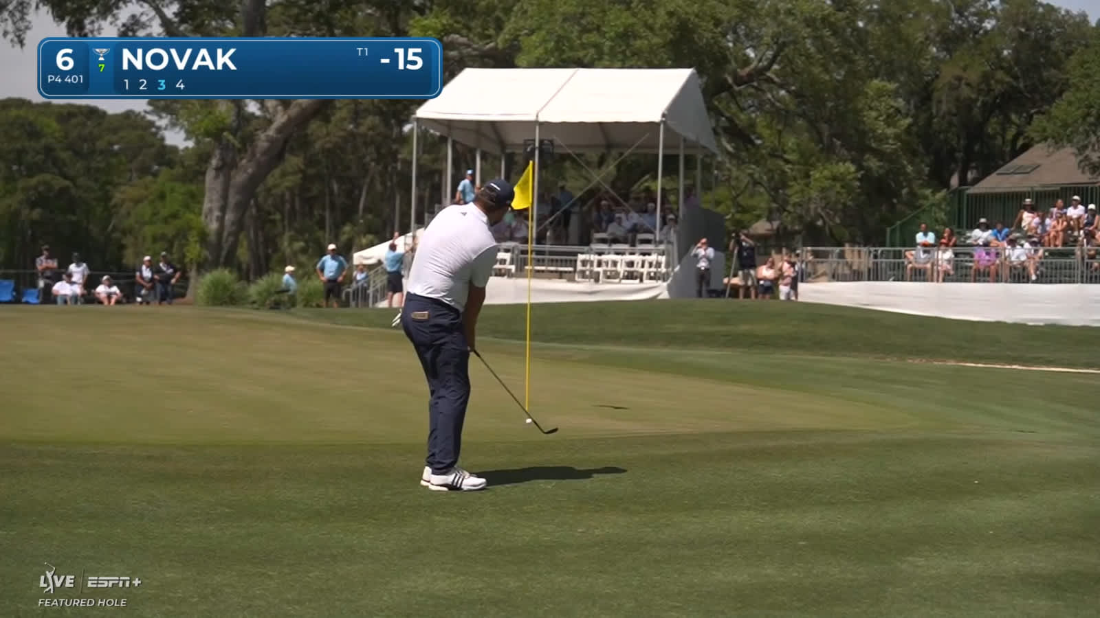 Andrew Novak's chip-in for birdie at RBC Heritage