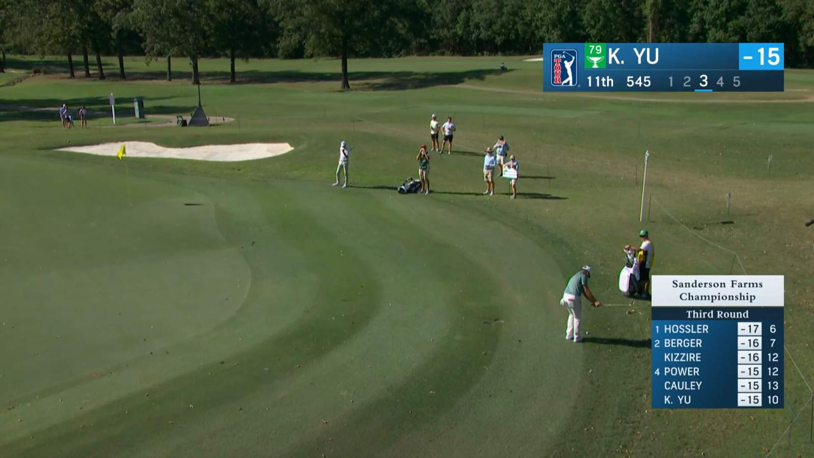 Kevin Yu gets up-and-down from just off the green at Sanderson Farms