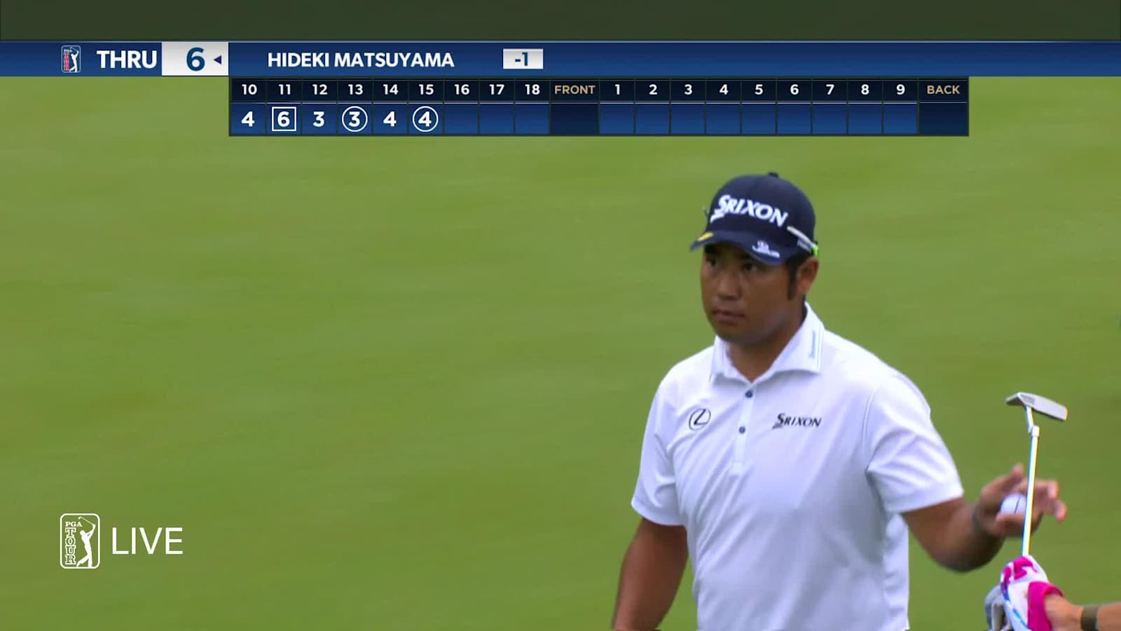 Hideki Matsuyama makes birdie on No. 15 at the Memorial