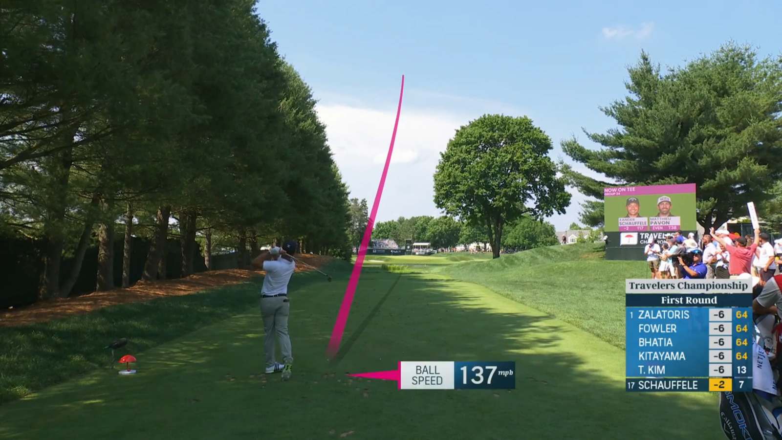 Xander Schauffele's tight tee shot leads to birdie at Travelers